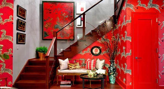 red zebra wallpaper