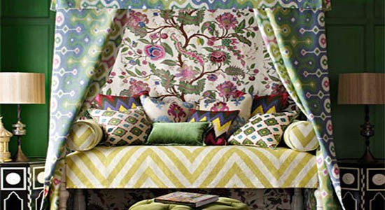 Buy F. Schumacher Pasha Paisley Sky 174802 by Martyn Lawrence Bullard  Indoor Upholstery Fabric by the Yard