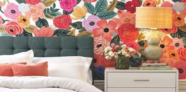 Rifle Paper Co. Garden Party Peel and Stick Wallpaper Rose