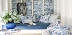 Phillip Jeffries Vinyl Ostrich Bleu Nuit Wallpaper