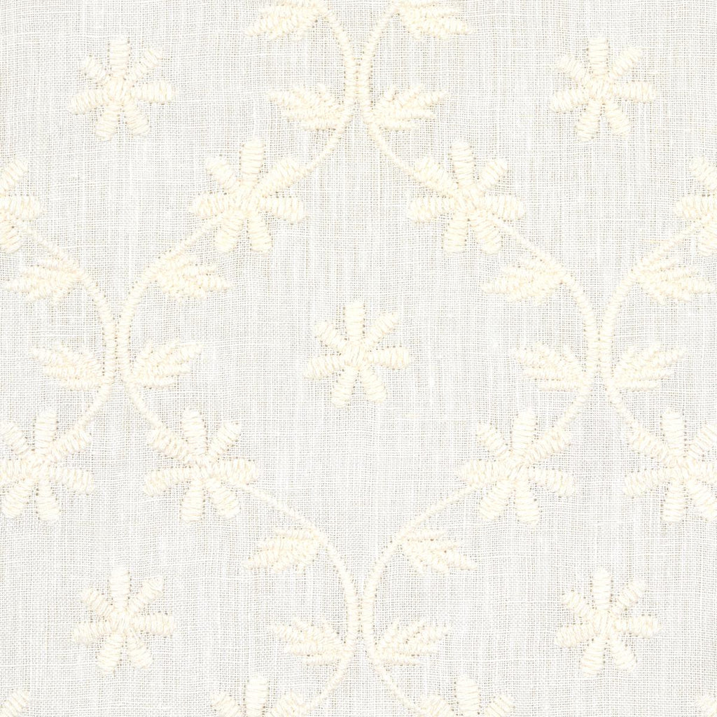 Schumacher Cellini Embroidered Sheer Ivory Fabric