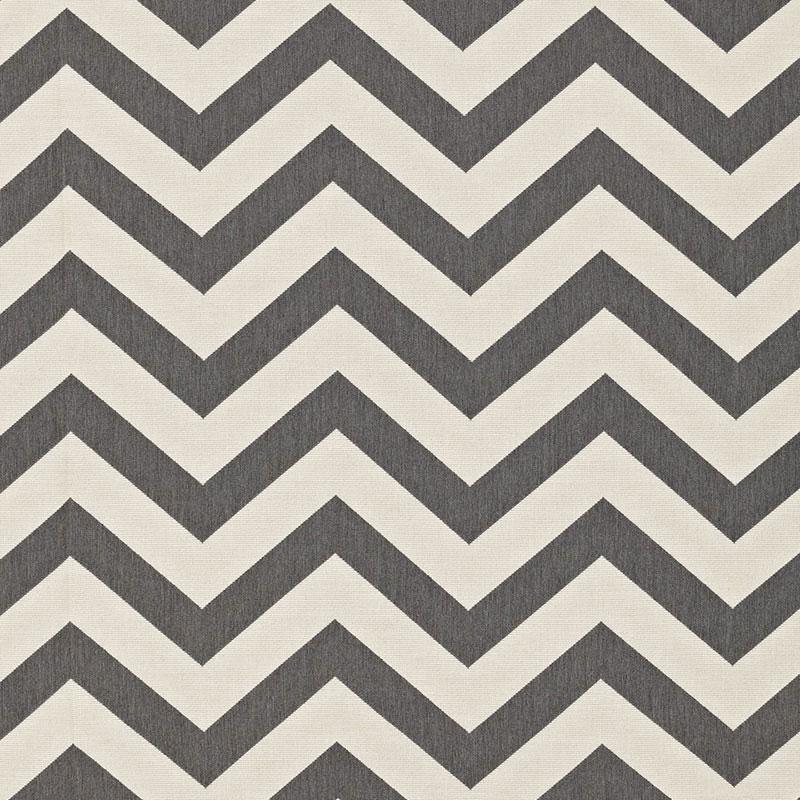 Schumacher Antibes Chevron Oxford Grey Fabric