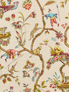 Scalamandre Chinoise Exotique Cotton Print Ecru Fabric