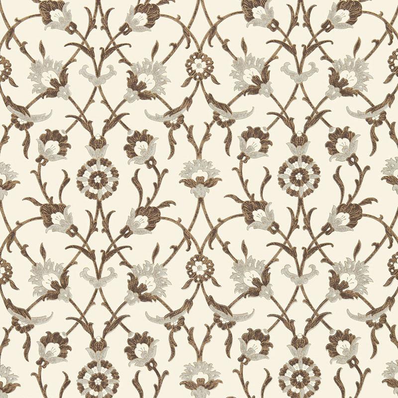 Schumacher Sultan'S Trellis Sepia Wallpaper