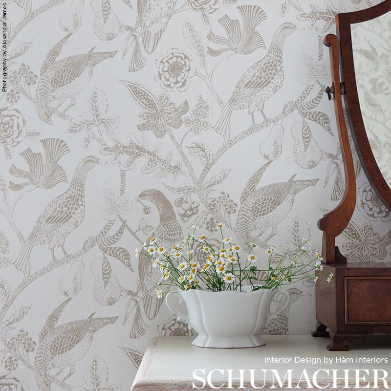 Schumacher Katmandu Beige Wallpaper