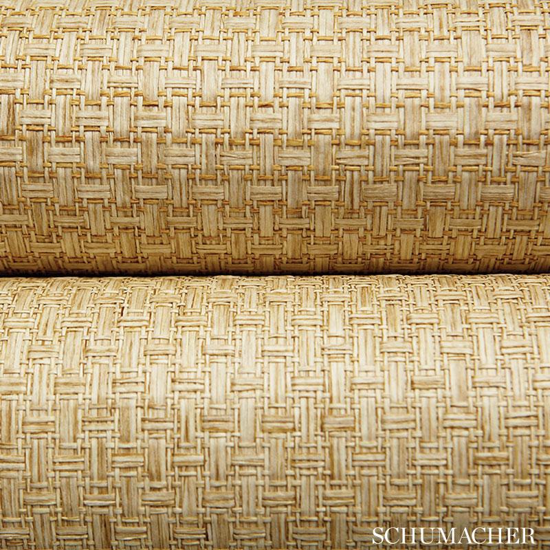 Schumacher Goza Weave Beige Wallpaper