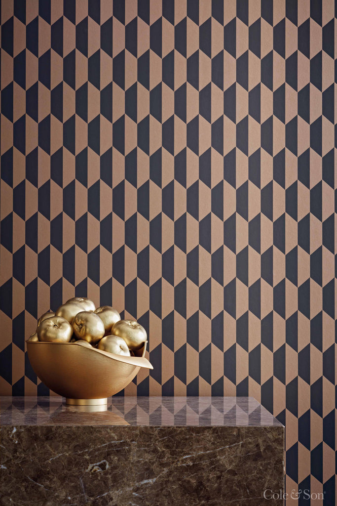 Cole & Son PETITE TILE CHARCOAL/BRONZE Wallpaper