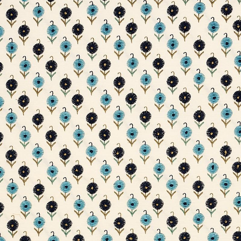 Schumacher Avodica Embroidery Aegean Fabric