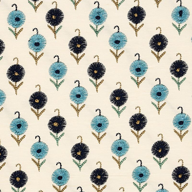 Schumacher Avodica Embroidery Aegean Fabric