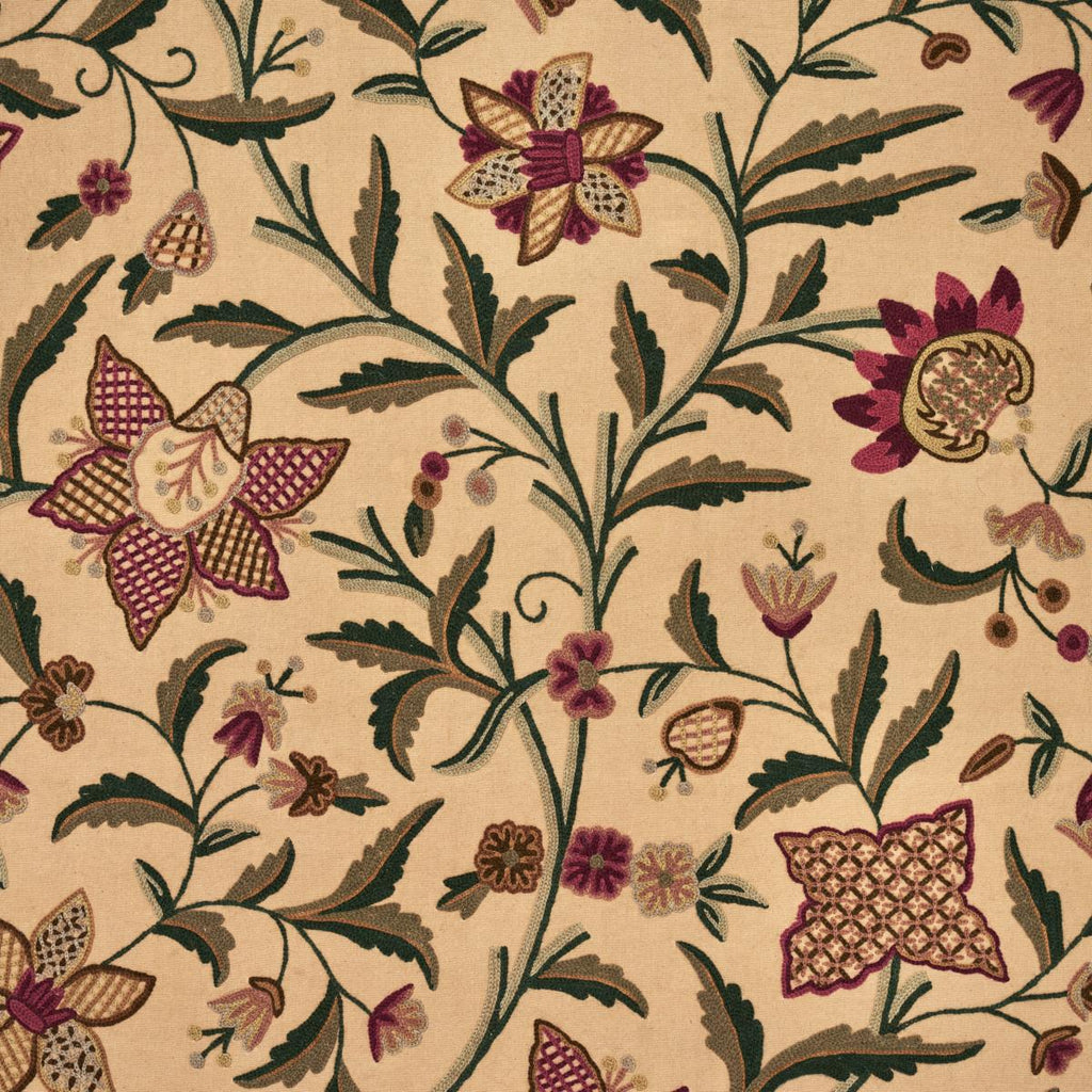 Schumacher Somerset Crewel Red/Green Fabric