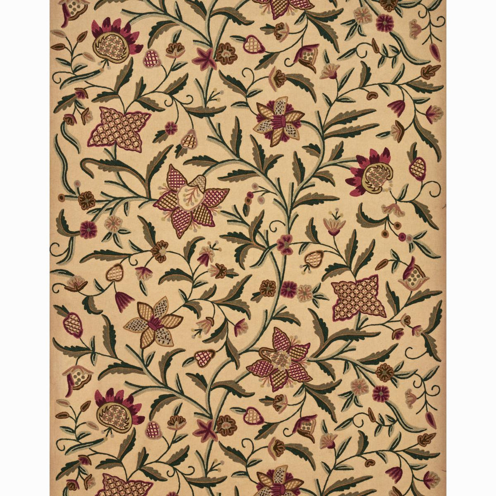 Schumacher Somerset Crewel Red/Green Fabric