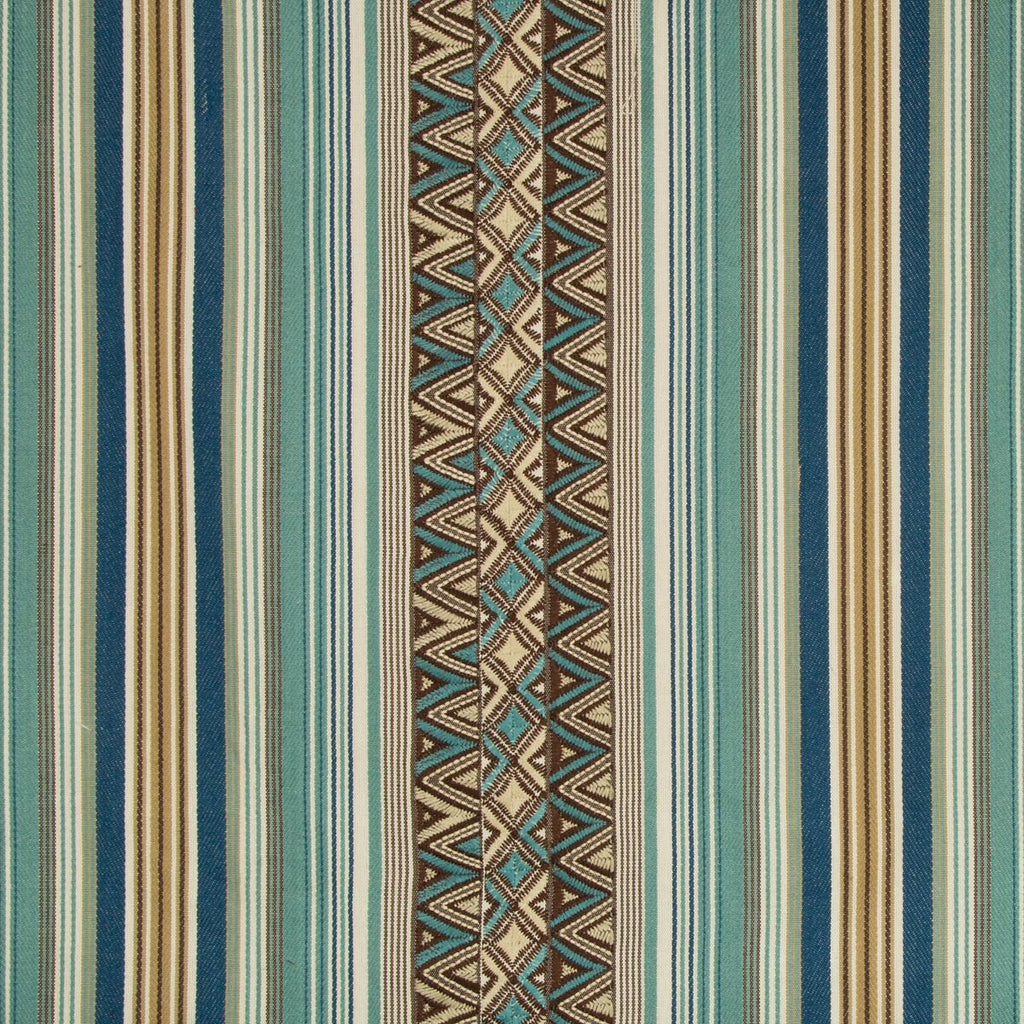 Lee Jofa Dallol Stripe Teal/Brown Fabric