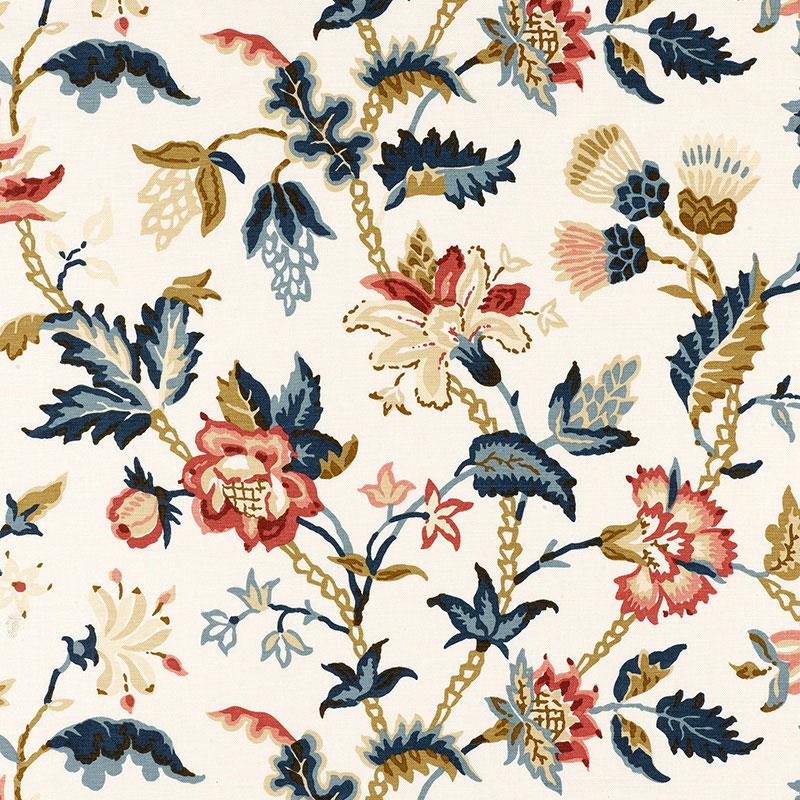 Schumacher Alana Floral Vine Document Fabric