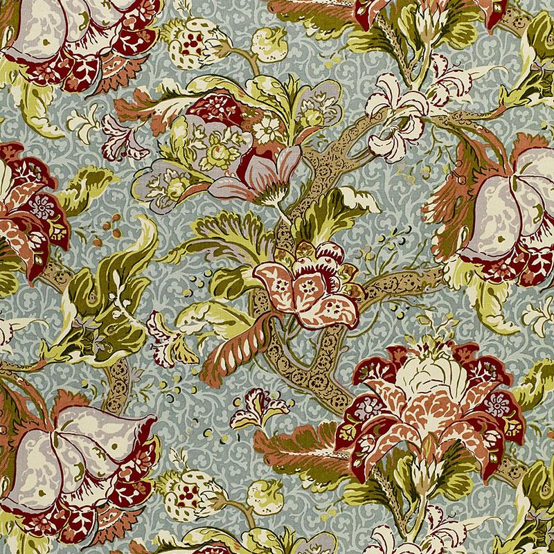 Schumacher Ariella Jacobean Robin'S Egg Fabric