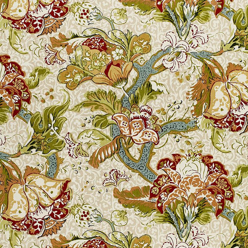 Schumacher Ariella Jacobean Ecru Fabric