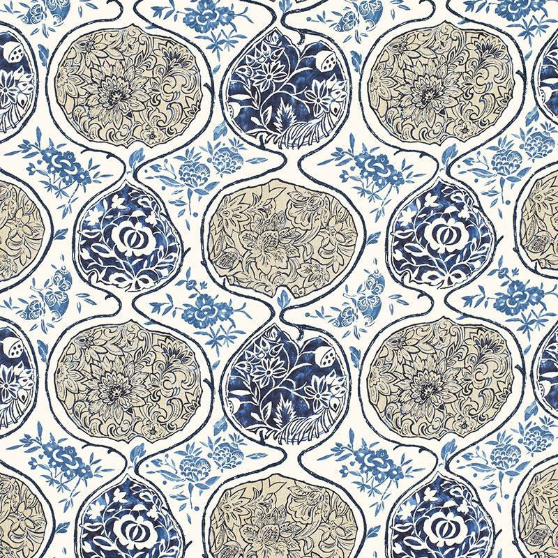 Schumacher Katsugi Blues Fabric