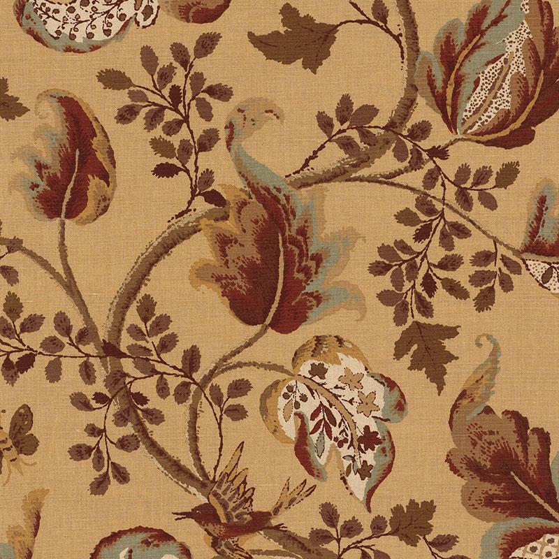 Schumacher Fox Hollow Honey And Smoke Fabric