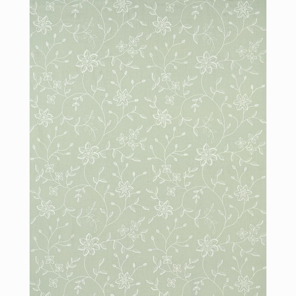 Schumacher Georgia Linen Embroidery Aqua Fabric