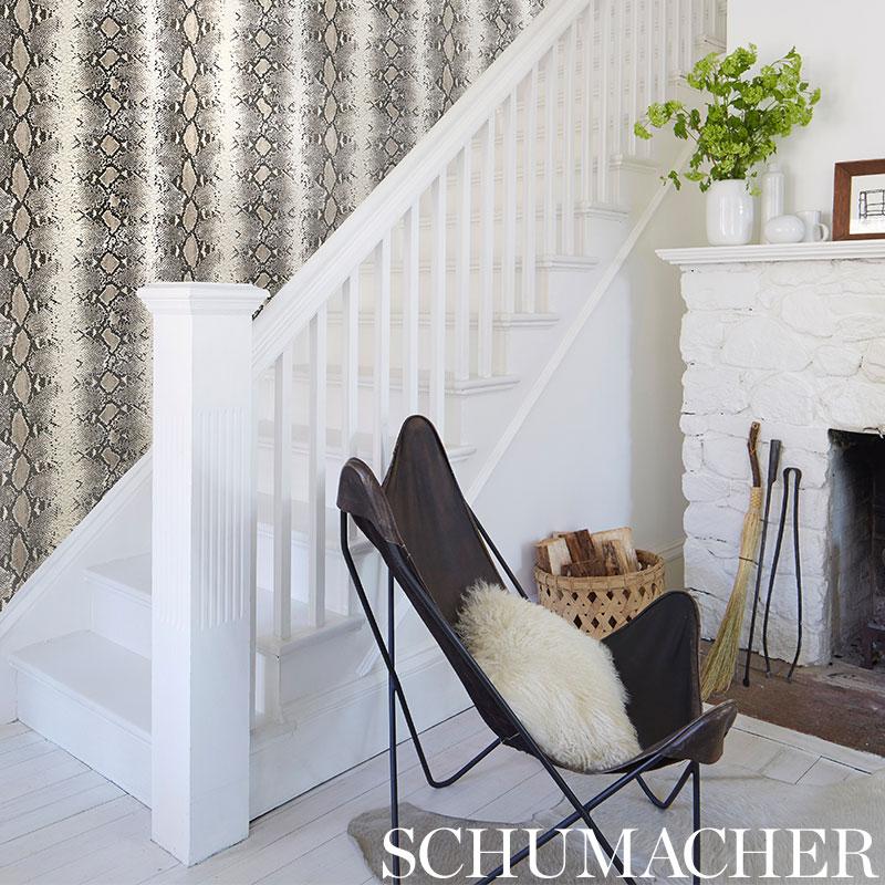 Schumacher Snake Charmer Cobalt Wallpaper