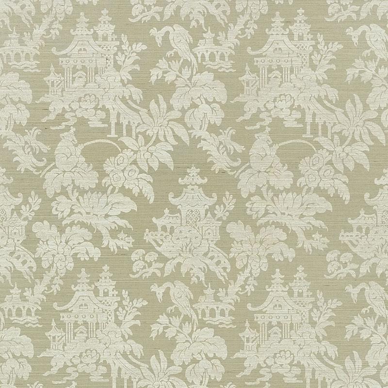 Schumacher Brighton Sisal Sage Wallpaper