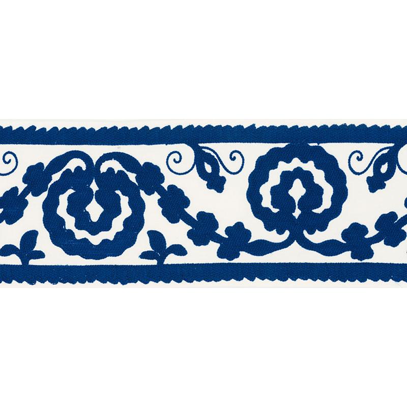 Schumacher Ashbury Tape Blue Trim