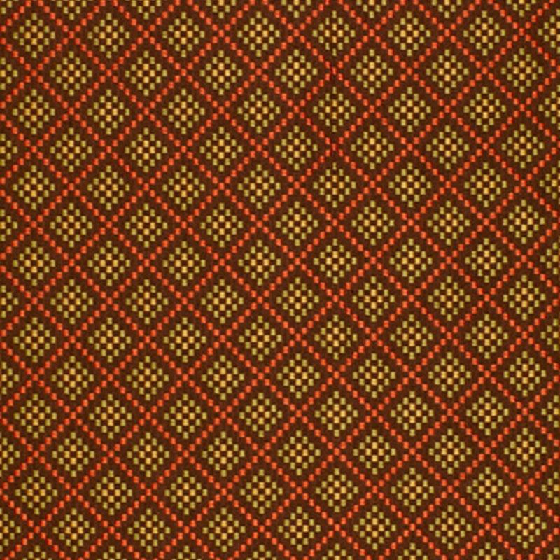 Schumacher Checkers Chocolate / Poppy Fabric