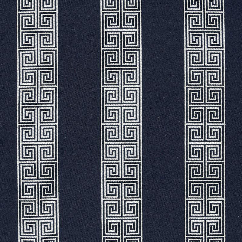 Schumacher Maiandros Weave Indigo Fabric