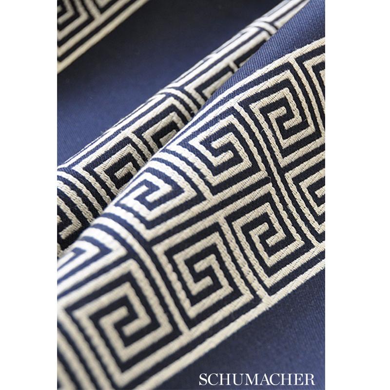 Schumacher Maiandros Weave Indigo Fabric