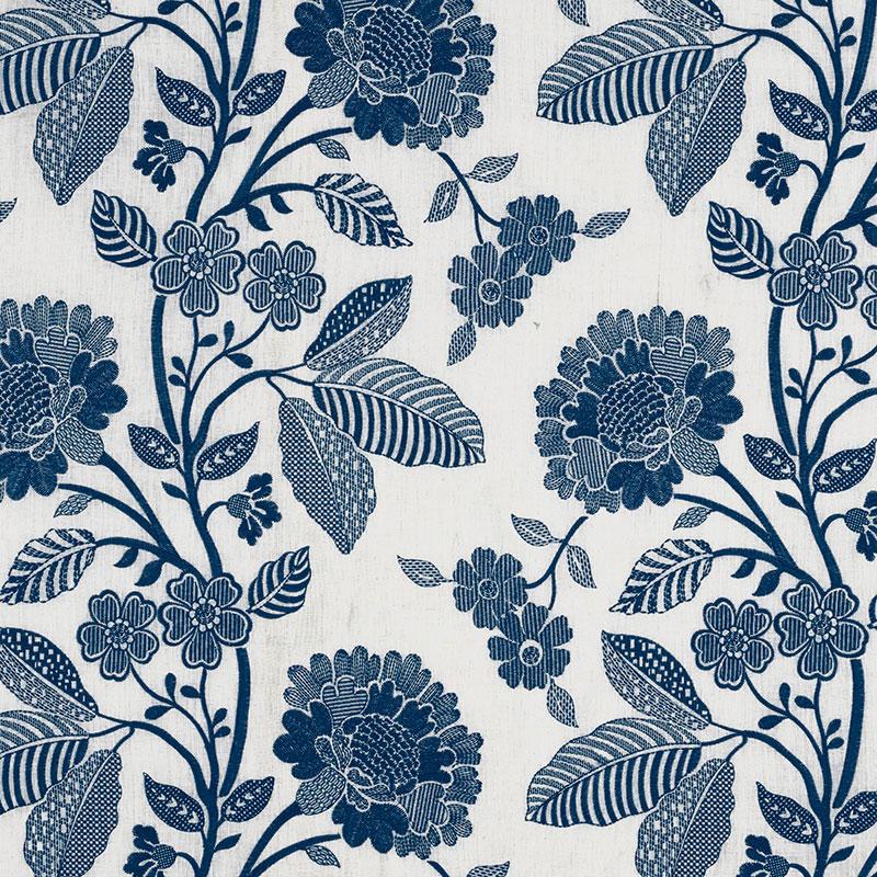 Schumacher Elspeth Indigo Fabric