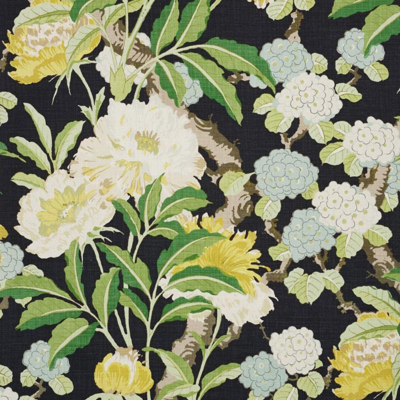 Schumacher Enchanted Garden Black Fabric