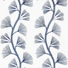 Schumacher Ginkgo Embroidery Marine Fabric