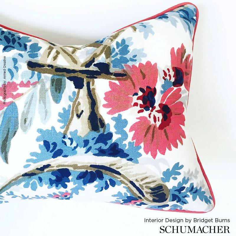 Schumacher Plaisirs De La Chine Bleu & Rouge Fabric