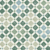 Cole & Son Zellige Olive & Print Room Blue Wallpaper