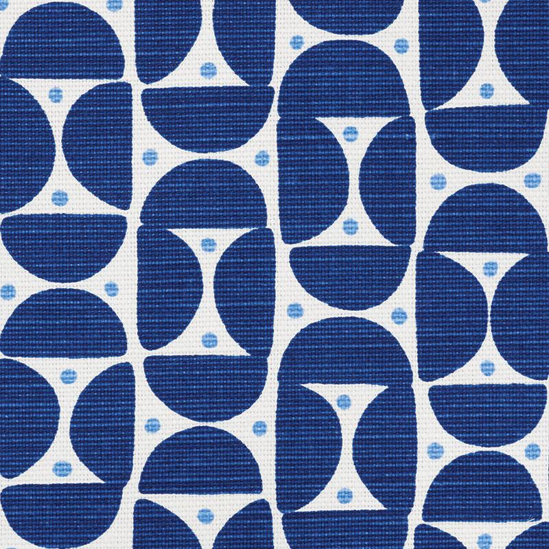 Schumacher Mezza Luna Blue Fabric