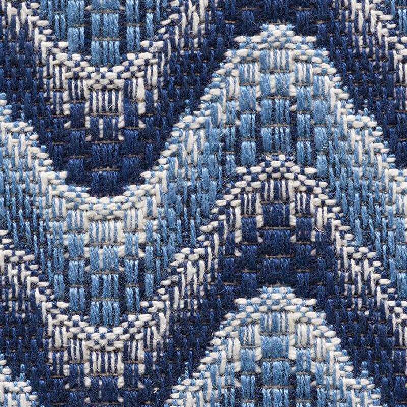 Schumacher Bargello Wave Blue Fabric