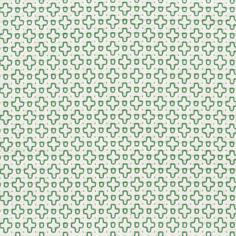 Schumacher Scout Embroidery Green Fabric