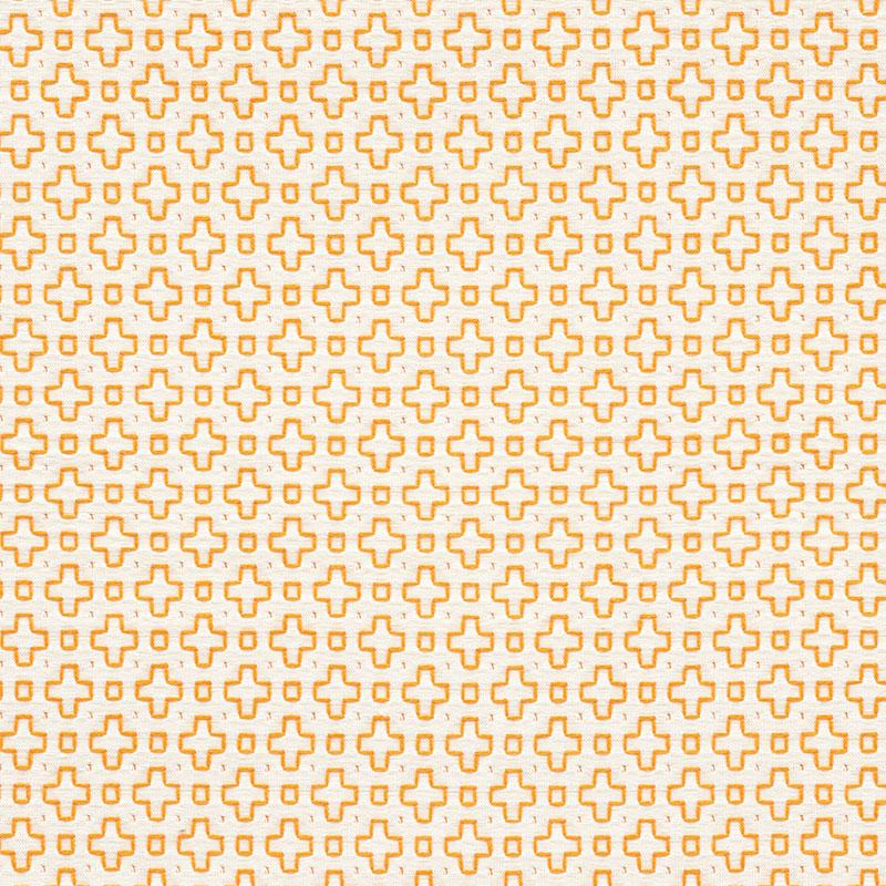 Schumacher Scout Embroidery Orange Fabric