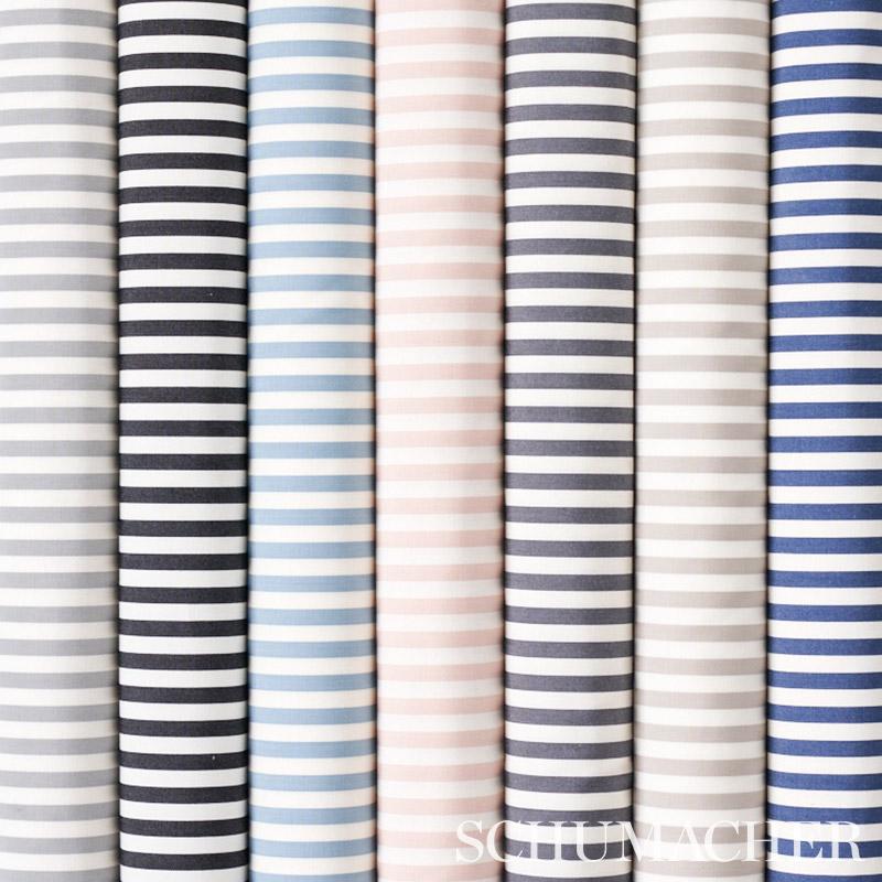 Schumacher Brigitte Stripe Sky Fabric