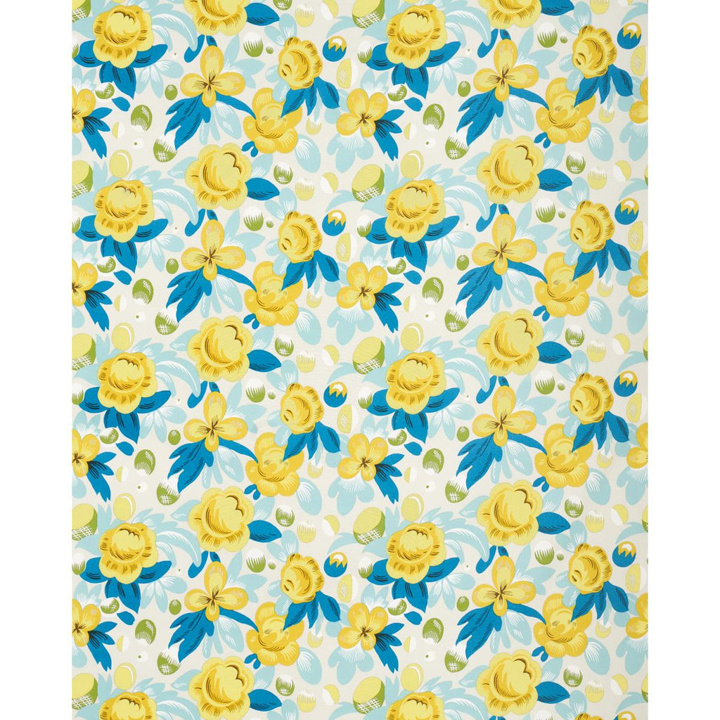 Schumacher Juin Citron & Peacock Fabric