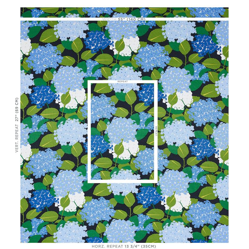 Schumacher Hydrangea Document Fabric