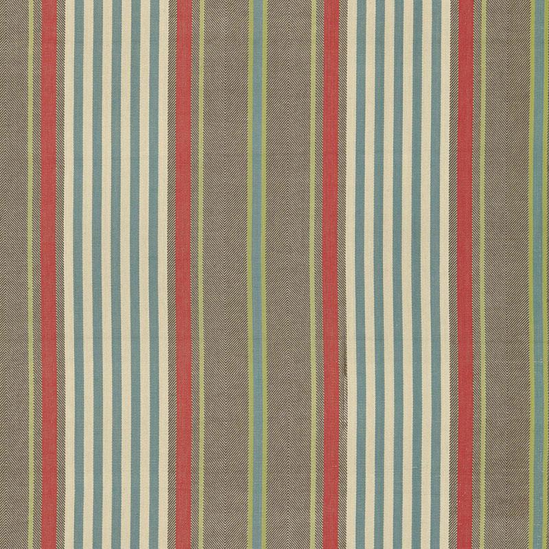 Schumacher Minzer Cotton Stripe Red Earth Fabric