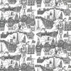 Schumacher Views Of Paris Black On White Fabric