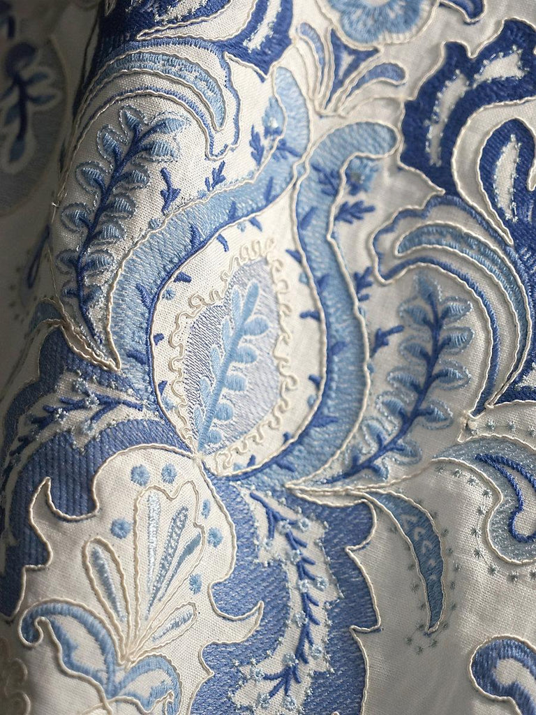 Scalamandre Ava Damask Embroidery Porcelain Fabric