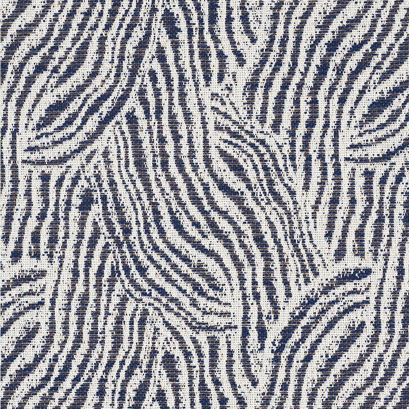 Schumacher Strata Indoor/Outdoor Indigo Fabric