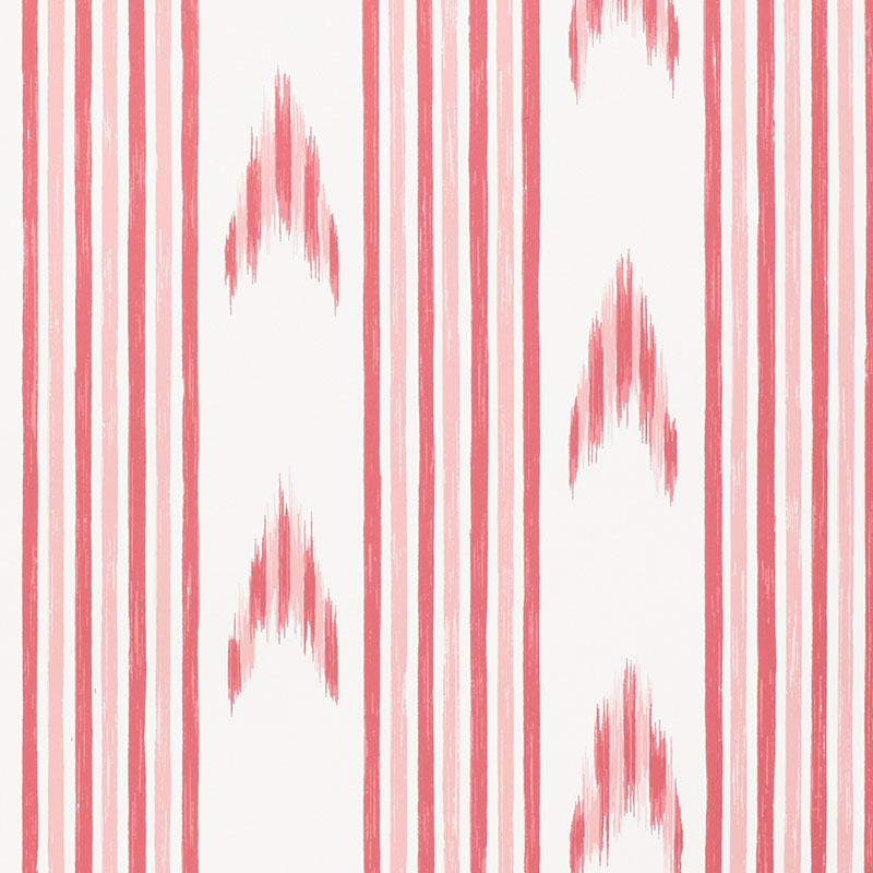 Schumacher Santa Barbara Ikat Pink Wallpaper