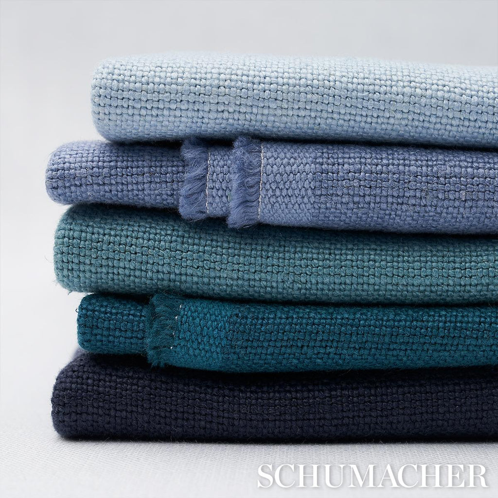 Schumacher Piet Performance Linen Deep Teal Fabric