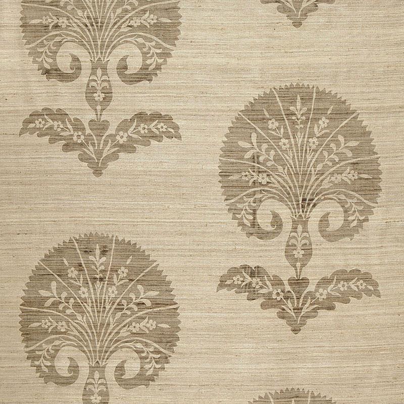 Schumacher Ottoman Flower Putty Fabric