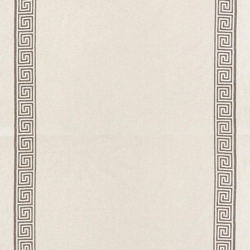 Schumacher Greek Key Embroidery Ii Truffle Fabric