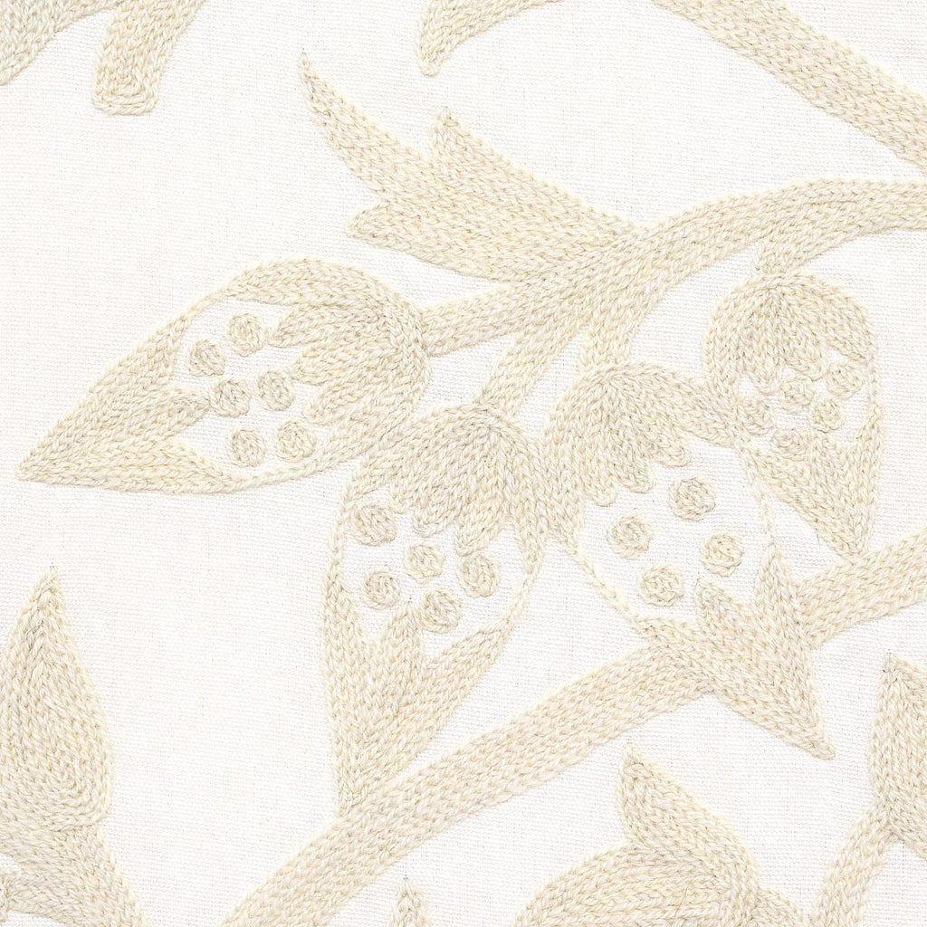 Schumacher Sissinghurst Crewel Ivory Fabric