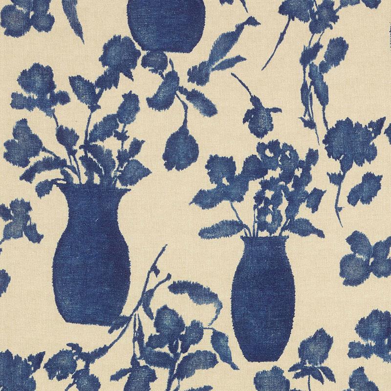 Schumacher Hugo Floral Indigo Fabric